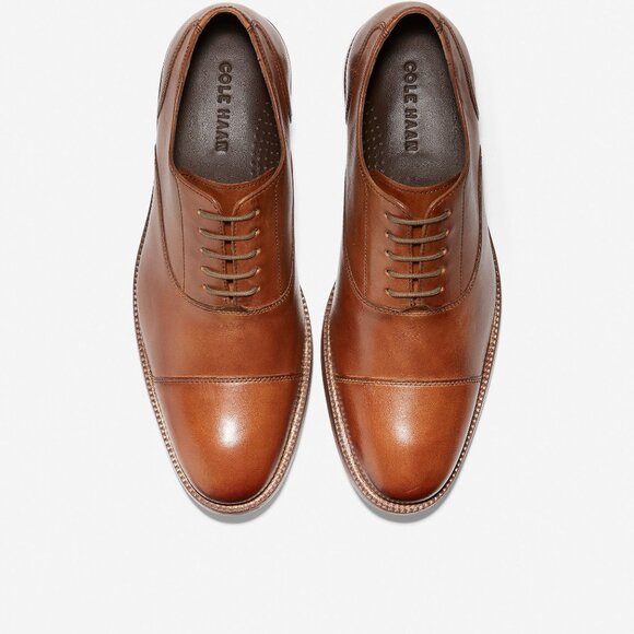 Cole Haan~ Men’s 9 Williams Cap-Toe Lace-Up British Tan Leather Shoes - Picture 1 of 15